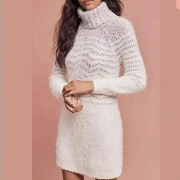 Anthropologie Dresses & Skirts - Anthropologie Sleeping On Snow Alpaca Fuzzy Sweater Dress